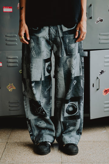 Black Tattoo Carpenter Pant