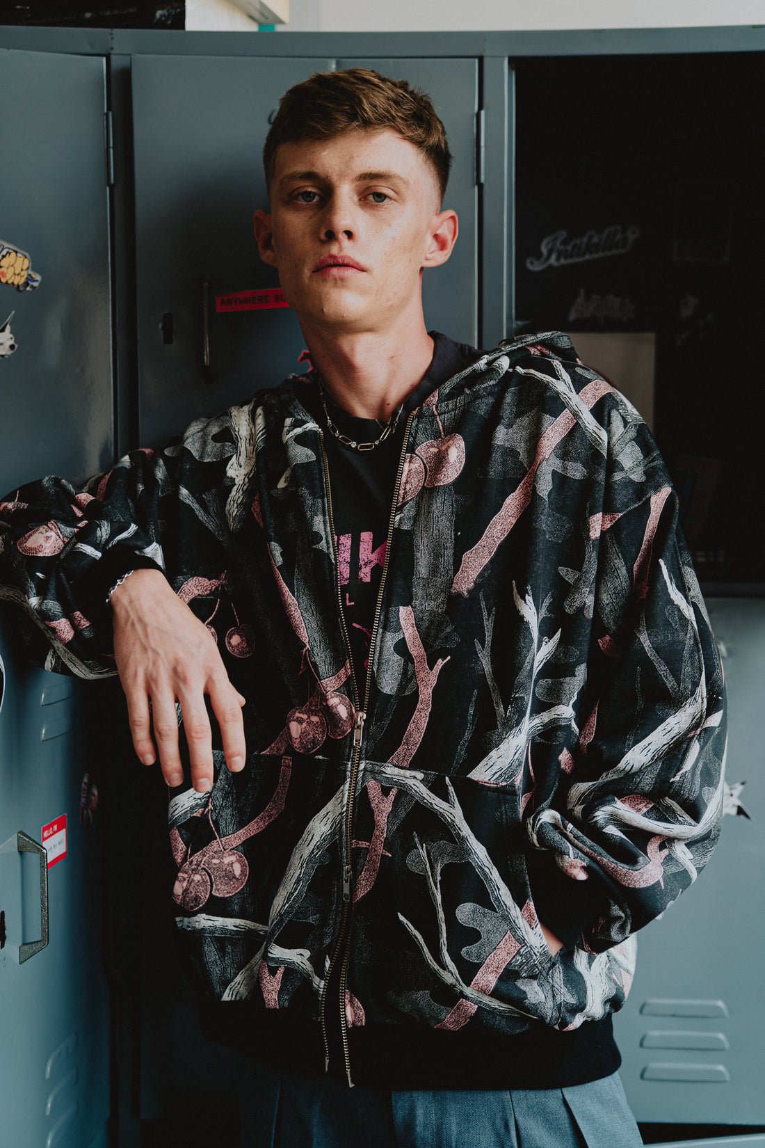 Pink Camo Double Zip Hoodie