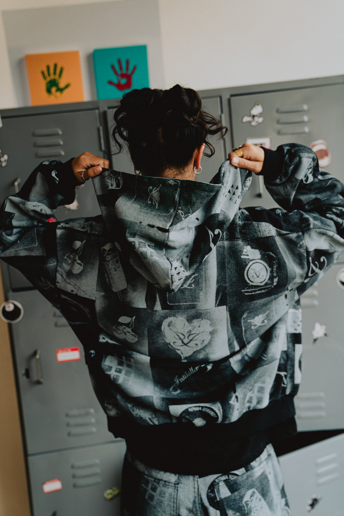 Black Tattoo Double Zip Hoodie